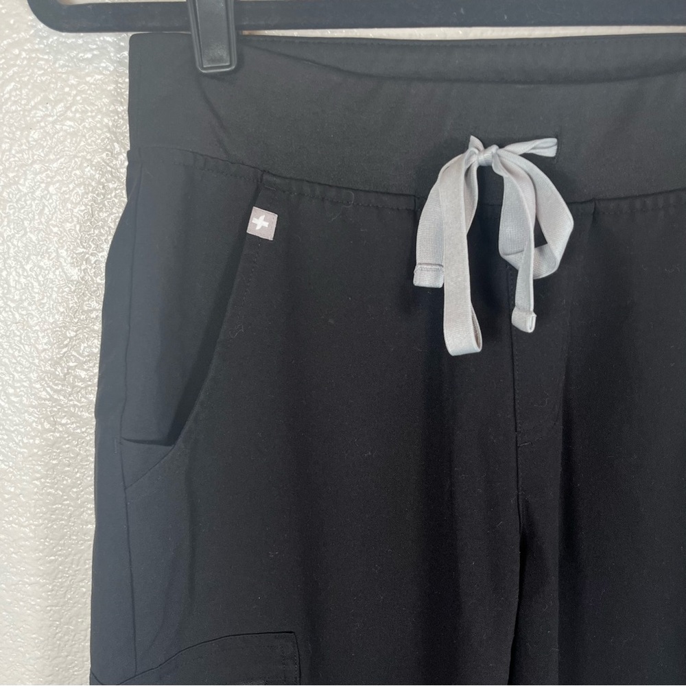 Figs Zamora Mid Rise Black Jogger Scrub Pants Womens Small - Picture 5 of 14